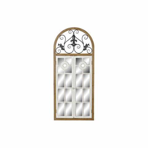 Lustro ścienne DKD Home Decor Naturalny Metal MDF Okna Biały Ciemny szary (60 x 5 x 138 cm)