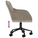  Obrotowe krzesło biurowe, jasnoszare, tapicerowane aksamitem