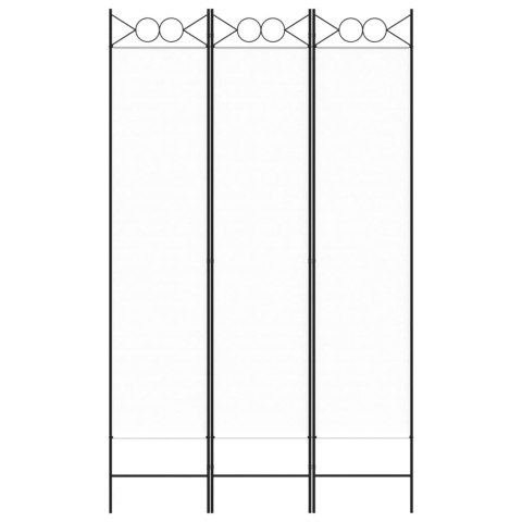  Parawan 3-panelowy, biały, 120x200 cm, tkanina