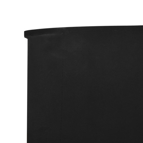  Parawan 9-skrzydłowy z tkaniny, 1200x160 cm, czarny