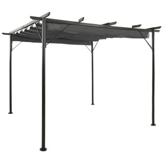  Pergola ogrodowa ze zwijanym dachem, 3x3 m, antracyt, 180 g/m²