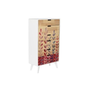 Komoda DKD Home Decor Scandi Naturalny Drewno kauczukowe Biały Kasztanowy Drewno MDF 60 x 30 x 108 cm