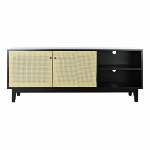 MebleTV DKD Home Decor Czarny Jodła Rattan (160 x 65 x 38 cm)