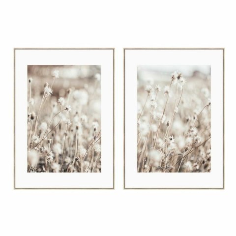 Obraz DKD Home Decor Kvety Skandynawski 75 x 4 x 100 cm (2 Sztuk)