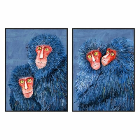 Płótno DKD Home Decor Nowoczesny Małpy 90 x 4 x 120 cm (2 Sztuk)