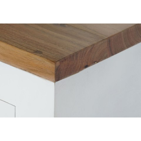 Stolik DKD Home Decor Biały Brązowy Drewno akacjowe Drewno mango 110 x 30 x 80 cm