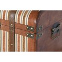 Zestaw kufrów Home ESPRIT Brązowy Wielokolorowy Drewno Płótno Kolonialny 61 x 43 x 42,5 cm (3 Sztuk)