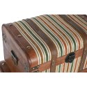 Zestaw kufrów Home ESPRIT Brązowy Wielokolorowy Drewno Płótno Kolonialny 61 x 43 x 42,5 cm (3 Sztuk)
