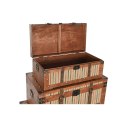 Zestaw kufrów Home ESPRIT Brązowy Wielokolorowy Drewno Płótno Kolonialny 81 x 49 x 45 cm