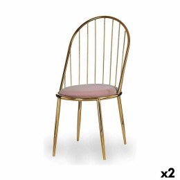 Krzesło Pręty Różowy Złoty 48 x 95,5 x 48 cm (2 Sztuk)