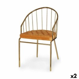 Krzesło Pręty Złoty Musztarda 51 x 81 x 52 cm (2 Sztuk)
