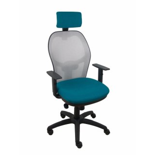Krzesło Biurowe z Zagłówkiem Jorquera P&C 10CRNCR Szary Zielony/Niebieski
