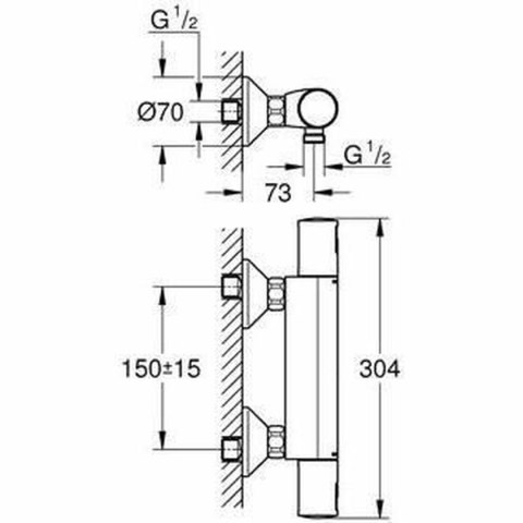 Dwuuchwytowa bateria Grohe Precision Start Do prysznica Czarny matowy Metal