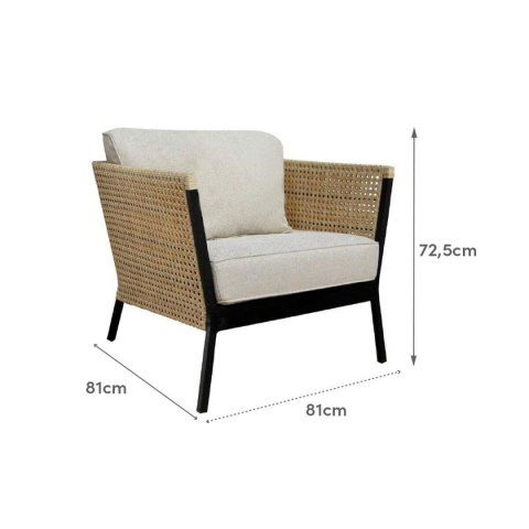 Fotel ogrodowy Niva Czarny Aluminium 81 x 81 x 72,5 cm