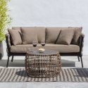 Stolik Ariki Stolik Stal Rattan szkło hartowane rattan syntetyczny 73 x 61 x 46 cm