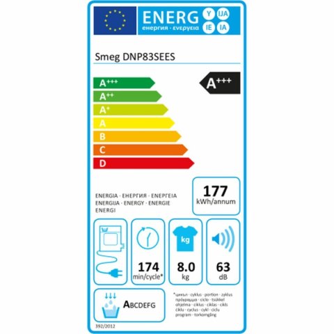 Suszarka kondensacyjna Smeg DNP83SEES 800 W 8 kg