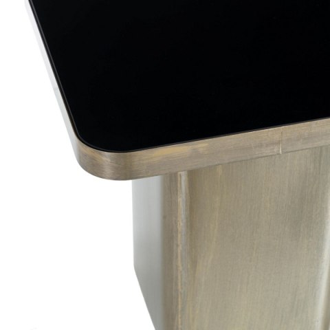 Stolik 50,5 x 50,5 x 51 cm Szkło Czarny Złoty Metal