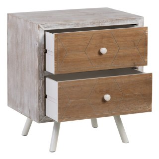 Stolik Nocny COUNTRY Naturalny Biały Drewno świerkowe 50 x 35 x 55 cm Drewno MDF