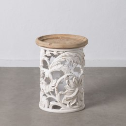 Stolik 42 x 42 x 56 cm Naturalny Drewno Biały