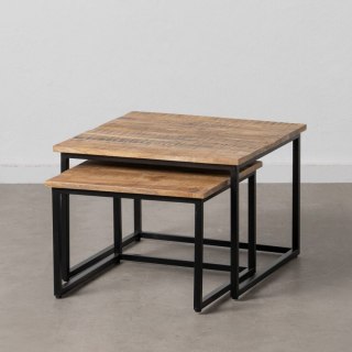 Zestaw 2 stołów Czarny Naturalny 60 x 60 x 42 cm (2 Sztuk)