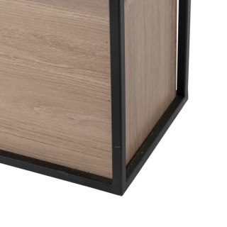 Konsola Czarny Naturalny Żelazo Drewno MDF 122,5 x 22,5 x 75 cm