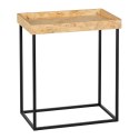 Zestaw 3 stołów Czarny Naturalny Żelazo Drewno MDF 57,5 x 37,5 x 67,5 cm (3 Sztuk)