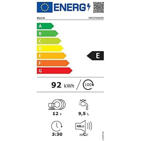 Zmywarka BOSCH SMS25AI05E Stal nierdzewna (60 cm)