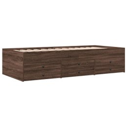  Łóżko dzienne z szufladami, brązowy dąb, 100x200 cm