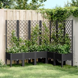  Donica ogrodowa z kratką, czarna, 160x120x142 cm, PP