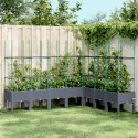  Donica ogrodowa z kratką, szara, 200x160x142,5 cm, PP