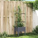  Donica ogrodowa z kratką, szara, 40x40x142,5 cm, PP