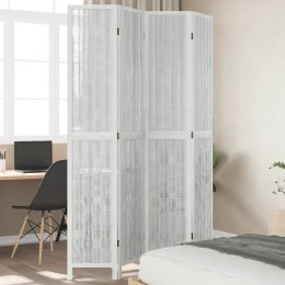  Parawan pokojowy, 4-panelowy, biały, lite drewno paulowni
