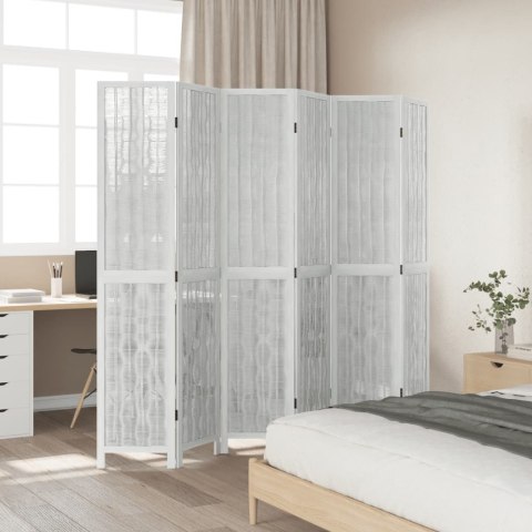  Parawan pokojowy, 6-panelowy, biały, lite drewno paulowni