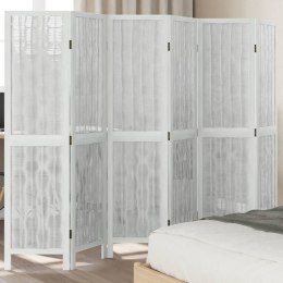  Parawan pokojowy, 6-panelowy, biały, lite drewno paulowni