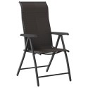  Składane krzesła ogrodowe, 2 szt., czarna kawa, rattan PE