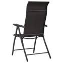 Składane krzesła ogrodowe, 2 szt., czarna kawa, rattan PE