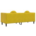  Sofa 3-osobowa z poduszkami, żółta, aksamit