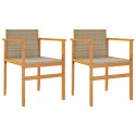  Krzesła ogrodowe, 2 szt., beżowe, polirattan i drewno