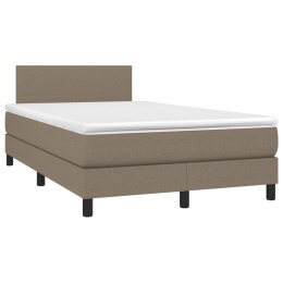  Łóżko kontynentalne z materacem, taupe, 120x190 cm, tkanina