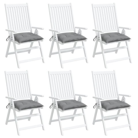  Poduszki na krzesła, 6 szt., szare, 50x50x7 cm, tkanina