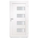  Drzwi zewnętrzne, aluminium i PVC, białe, 110x210 cm