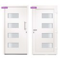  Drzwi zewnętrzne, aluminium i PVC, białe, 110x210 cm