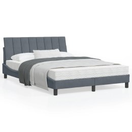  Rama łóżka z zagłówkiem, ciemnoszara, 140x190 cm, aksamitna