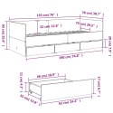  Leżanka z szufladami, szarość betonu, 75x190 cm