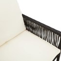  Ogrodowe stołki barowe z poduszkami, 2 szt., czarne, polirattan