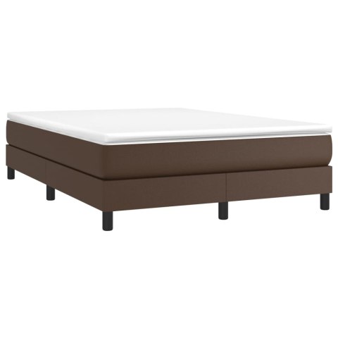  Rama łóżka, brązowe, 140x190 cm, sztuczna skóra