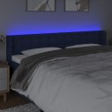  Zagłówek do łóżka z LED, niebieski, 183x16x78/88 cm, tkanina