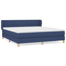  Łóżko kontynentalne z materacem, niebieskie, tkanina, 180x200cm