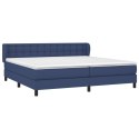  Łóżko kontynentalne z materacem, niebieskie, tkanina 200x200 cm