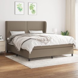  Łóżko kontynentalne z materacem, taupe, tkanina, 180x200 cm